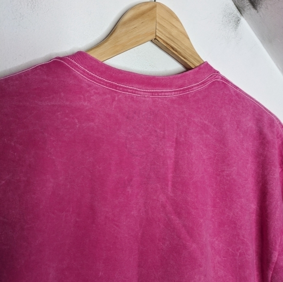 NIRVANA Hot Pink Cotton Smiley Face Rainbow Swirl Graphic Band Tee NEW Size XL - Picture 3 of 7